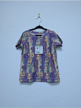 Kate Quinn Short Sleeve Rash Guard Tee Swim Top 5Y Violet Hollyhock Swimsuit